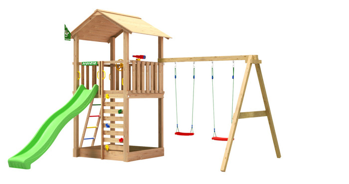 Jungle Gym Sierra 2.1 legetårn med rutsjebane & gyngestativ